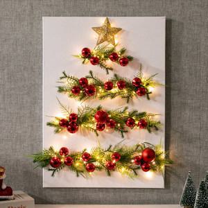 크리스마스 액자 트리 벽 장식 LED 아이볼 캔버스 70cm 벽걸이 소품 데코 선물 겨울