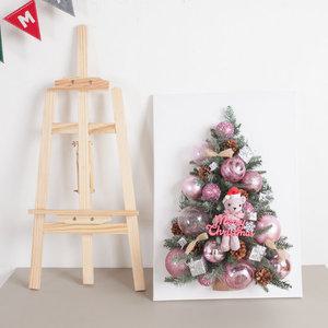 크리스마스 액자 트리 벽 장식 이젤세트 산타곰 캔버스 95cm 벽걸이 테이블 탁상용