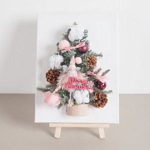 크리스마스 액자 트리 벽 장식 이젤세트 파스텔 천사 캔버스 47cm 벽걸이 테이블