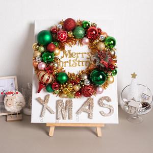 크리스마스 액자 벽 장식 이젤세트 LED 컬러풀 리스 캔버스 57cm 벽걸이 테이블 탁상용