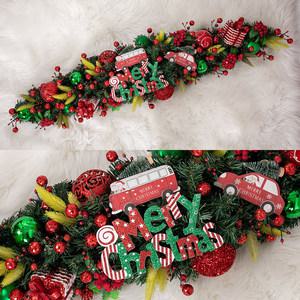 크리스마스 장식 가랜드 센터피스 우드 포인 베리 100cm 소품 데코 행사 촬영