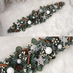 크리스마스 장식 가랜드 센터피스 LED 노르딕 그레이 100cm 소품 데코 행사