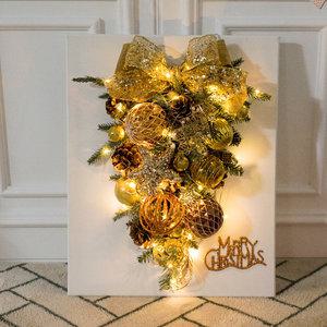 크리스마스 액자 트리 벽 장식 메안더 골든 캔버스 50cm 벽걸이 소품 데코 선물 겨울