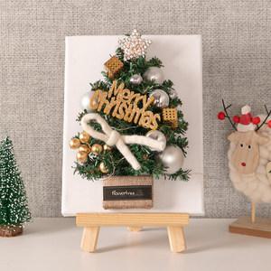 크리스마스 액자 트리 벽 장식 이젤세트 LED 크리스탈 A 29cm 벽걸이 테이블 탁상용