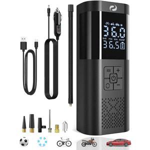 서보마스터 타이어 인플레이터 휴대용 공기 압축기, 압력 게이지가 있는 펌프, 전기 펌프 배터리 150PSI 12