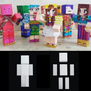 입체 자석 인형 5개 종이 사각 로봇 만들기키트 미술놀이 (무지) SW1093-5