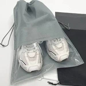 신발 보관 주머니 그레이 부직포 투명창 헬스 정리함 (WFJBQD7)