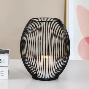 블랙 스틸 캔들 홀더 빈티지 인테리어 장식소품 대형 (WFJBUFG)