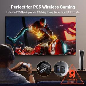 UGREEN USB 블루투스 5.3 송신기 aptX HD 오디오 어댑터 PS5 닌텐도 스위치 헤드셋 마이크 리시버