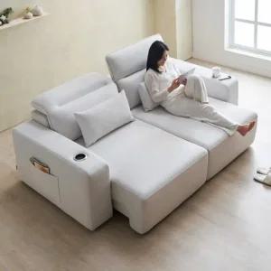 루체 3인 모션쇼파 전동 리클라이너 슬라이딩 확장형 아쿠아스웨이드텍스 리모컨 소파침대