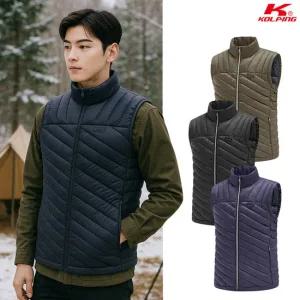 콜핑 남성 겨울 웰론 안감 사선퀄팅 등산 패딩 조끼