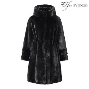 [진도모피][최초가 2690000] 진도 Elfee 풀스킨 휘메일 밍크 후드 롱코트 (E8W3EC14)