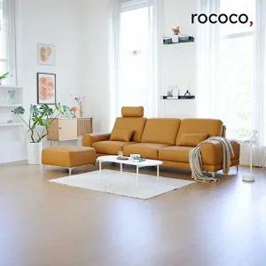 [로코코]로코코 지니아 실리콘 비건가죽 4인 소파(스툴포함)