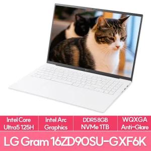 LG전자 그램16 16ZD90SU-GXF6K 인텔 울트라5 램8G NVMe1TB 사무용 노트북 추천 EU