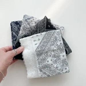 여성손수건 에티켓 앞치마 무릎덮개 나혼산 범준 면 페이즐리 큰 빅 대형 선물 국내제작