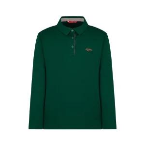 [20%쿠폰+7%페이][크로커다일 레이디] 배색 와펜 카라 반오픈 티셔츠_CLDWTS907