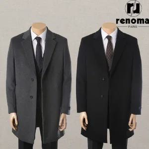 [롯데백화점]레노마 [익일출고+양말]FW 25년신상 블랙 그레이프리미엄 울 캐시미어 코트 RRDIBH00AJD