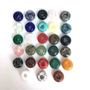 목걸이녹음기 디스크 펜던트 천공 보석 만들기 자연석 대형 구멍 비즈 호랑이 DIY 팔찌 장식 10