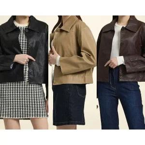 리베레츠 세미크롭레더자켓