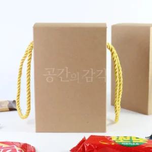 크라프트지 손잡이 상자(10x15cm) 세로형 박스 선물 포장 기념품 답례품 끈달린