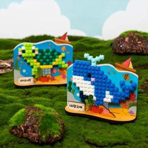 멸종 위기 동물 디폼 블럭 MDF 패키지 미니 나노 블록 만들기 키트 diy 자연 전시 꾸미기 환경 보호 공예 틱톡 꾸미기 단체 어린이 유아 초등 교실 툭툭 교구 툭 
