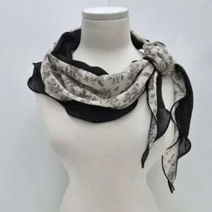 [애슬릿] 면 스카프 여성 가을 꽃 배색 롱 코튼 와이어 국내산