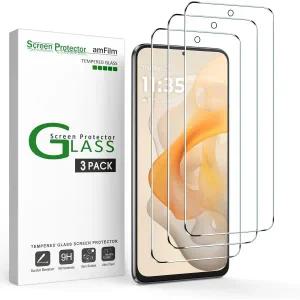 amFilm 3개 세트 호환 Motorola Moto G Stylus 2024 5G 6.7인치 화면 보호필름 강화유리 간편 설치 핸들 HD