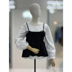 [갤러리아] 이프네 셔링 뷔스티에 긴팔 블라우스 (DP7WBL23)