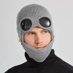 따뜻하고 유니크한 디자인 고글 마스크 비니
