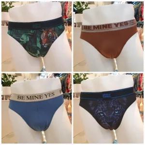 예스 DP02 남성 삼각 팬티 4종세트 블랙 브라운 블루그레이 남자 편한 속옷 밴드 브리