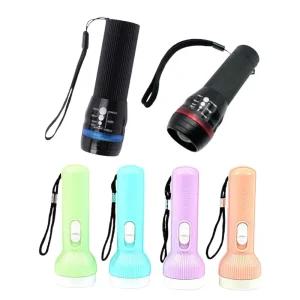 2개 묶음 파스텔 미니 후레쉬 어린이 손전등 랜턴 초등학생 유치원 야외 학습 활동 가방걸이 어린이집 크리스마스 단체 선물