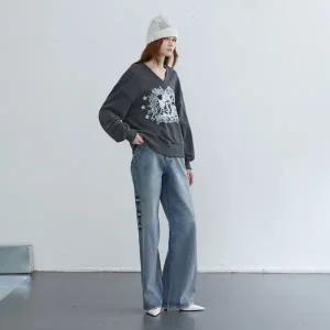 [롯데백화점]에고이스트 [BLUE LABEL] 스터프 포인트 세미와이드 데님 팬츠 ER3ODP01