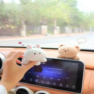 차량용 곰인형 세트 보송보송 차량 승용차 악세사리 꾸미기 데코 네비게이션 경차 대쉬보드
