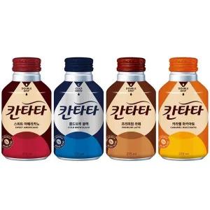 칸타타 스위트 아메리카노6개+프리미엄라떼6개+콜드브루블랙6개+카라멜6개 275ml 24캔