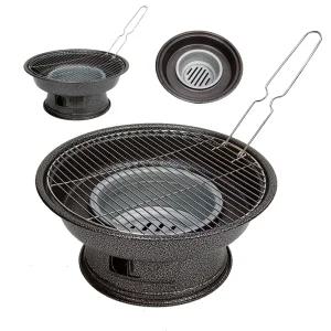 국산 무용접 드럼바베큐그릴-원형화로(중) 2인 3인용 캠핑 화로 가방포함(화성연료)