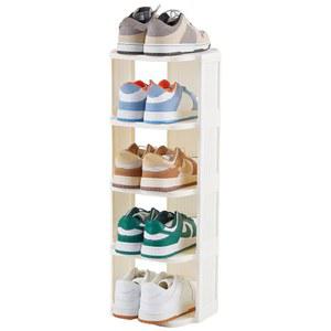 UFORU 소형 신발장, 작고 좁은 공간을 위한 5단 플라스틱 수직 신발장, 옷장, 입구를 위한 스탠딩 신발 정리함