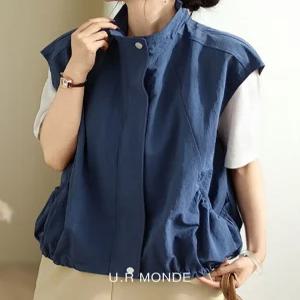 [유아몽드]여자 바람막이 여름 조끼 등산 간절기 집업 밑단 스트