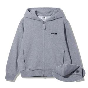 JQ3TZU001 멜란지그레이 남녀공용 나침반 프린트 후드집업