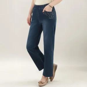 은하수 자수 청바지  마담 미시 중년 여성 빅사이즈 40대 50대