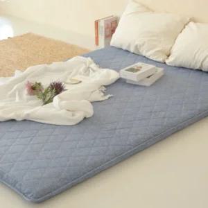 국산 침실용 매트 푹신한 접이식 3단 요매트리스 요커버 세트 바닥 토퍼 게스트 매트