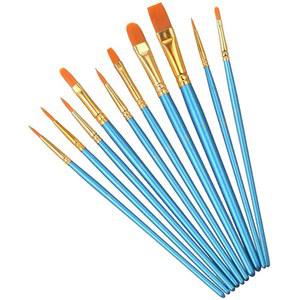 엘리젤 페인트 브러시 세트, 아크릴 유화 수채화용 나일론 헤어 아트 10개, 페이스 네일 아트, 미니어처 디테일링 및 암석 페인팅용(블루)