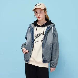 [에꼴리에] 여자 가을신상 빈티지블루 후드데님점퍼(25C5151)