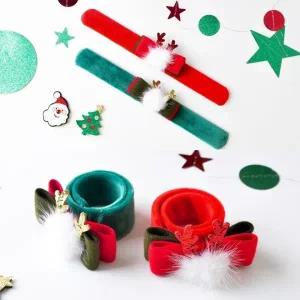 밍크크리스마스팔찌(리본)파티용품 크리스마스선물 산타 눈사람