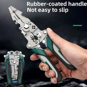 전선 피복 폐전선 탈피기 스트리퍼 전기 기사 다기능 접이식 와이어 케이블 커팅 펜치 사용 배선 당기기 분할 프레스 도구