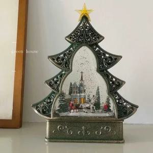 미니 크리스마스트리 탁상 책상 스노우볼 오너먼트 스노우볼(눈내리는마을)