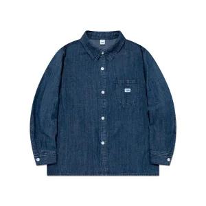 [롯데백화점]리키즈 키즈 베이직 데님 셔츠 인디고미디움 LK2501SH02IM
