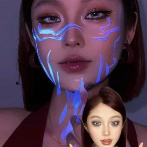 케이팝 데몬헌터스 저승사자 스티커 헤나 타투 코스프레 케데헌 코스튬 할로윈 악세서리 악귀문