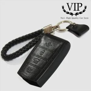 VIP 천연가죽 스마트 키케이스 제네시스 G80 4버튼 외케이스 자동차홀더 홀더 커버 키링