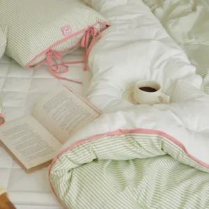 마틸라 리본 극세사 겨울 이불 베개 세트 SS 메론