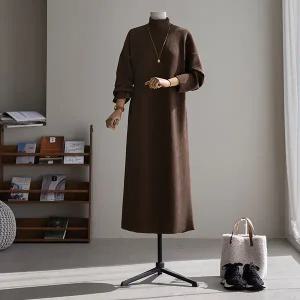 (안나앤플러스) 반하이넥 골지 원피스[드레스CPV43] 빅사이즈